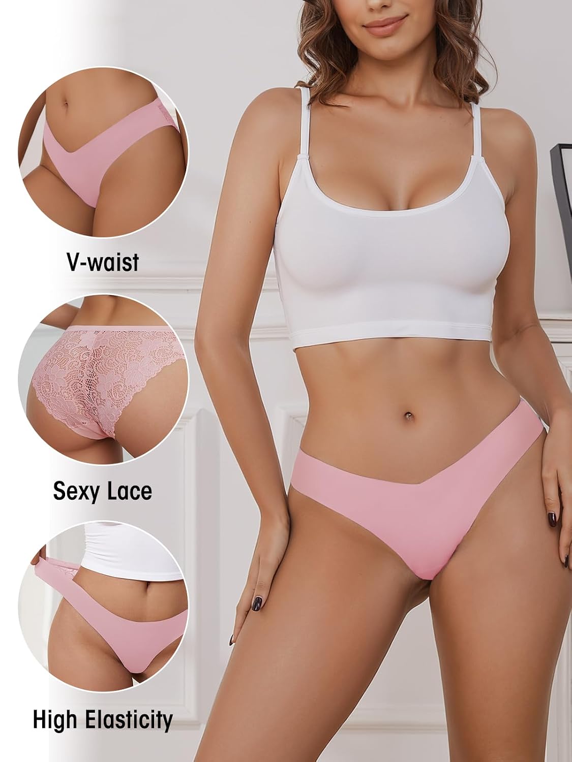 DHFBABY Seamless Lace Cheeky Panties 6-Pack — image 3