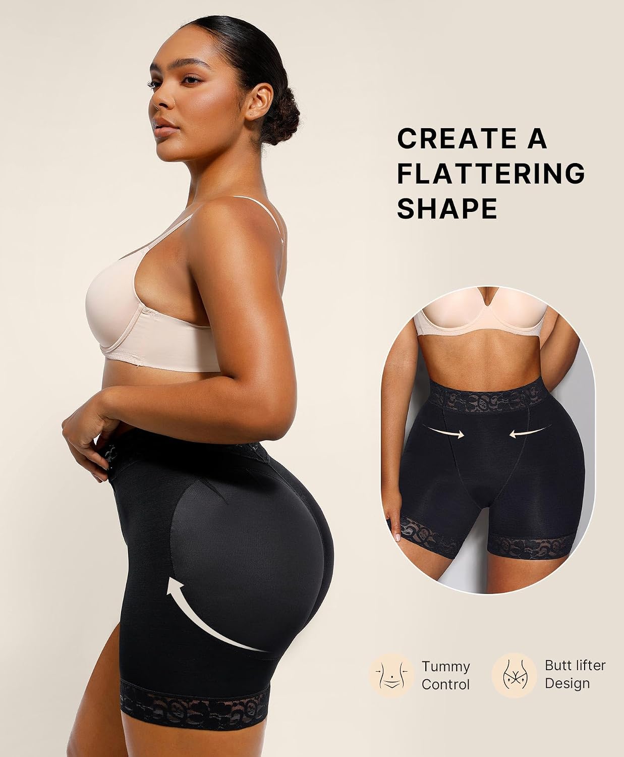 SHAPELLX Butt Lifting Shapewear Shorts with Tummy Control — image 2