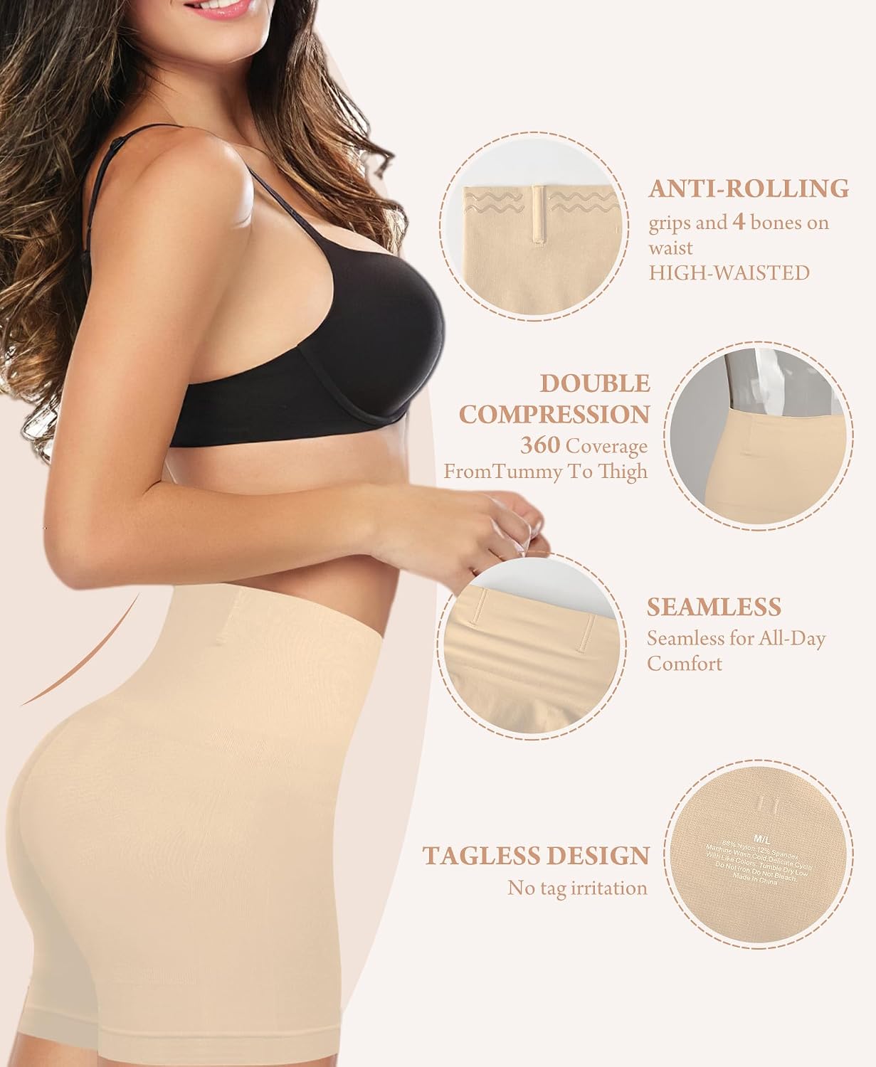 ZENUTA High Waisted Shapewear Shorts with Boning — image 3