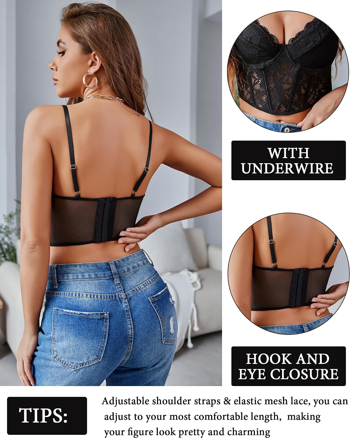 Avidlove Lace Underwire Bralette Corset Top — image 2