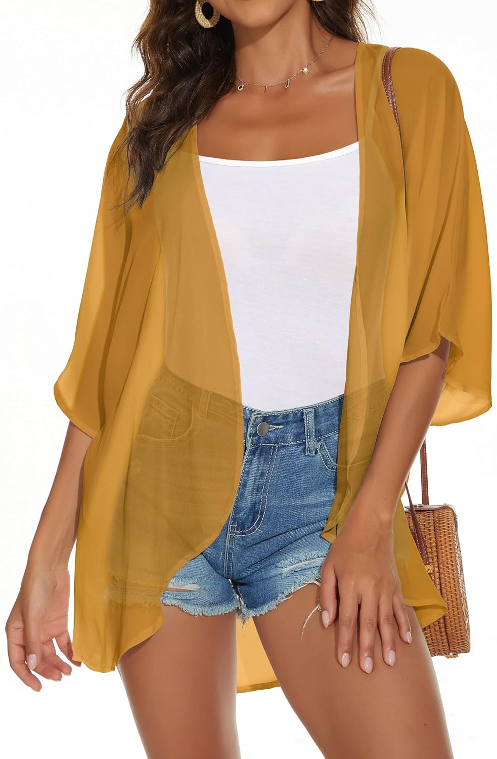 JILUVIN Women's Loose Kimono Cardigan Cover-Up — image 11