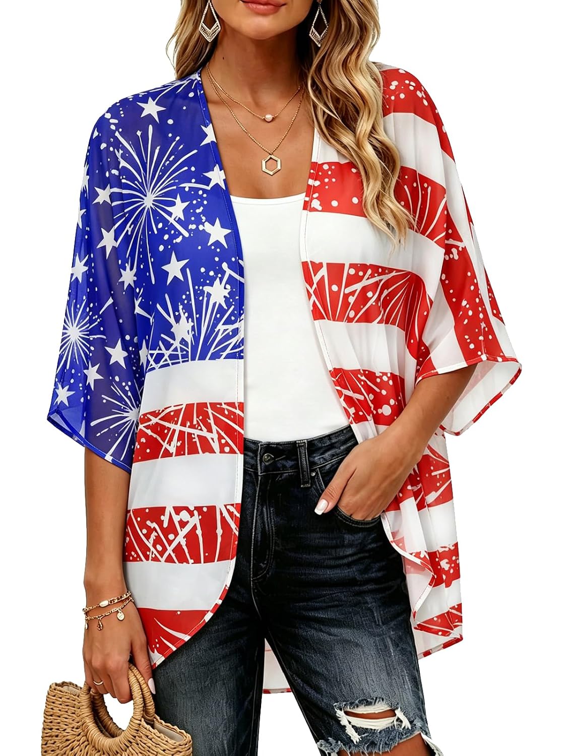 JILUVIN Women's Loose Kimono Cardigan Cover-Up — image 12