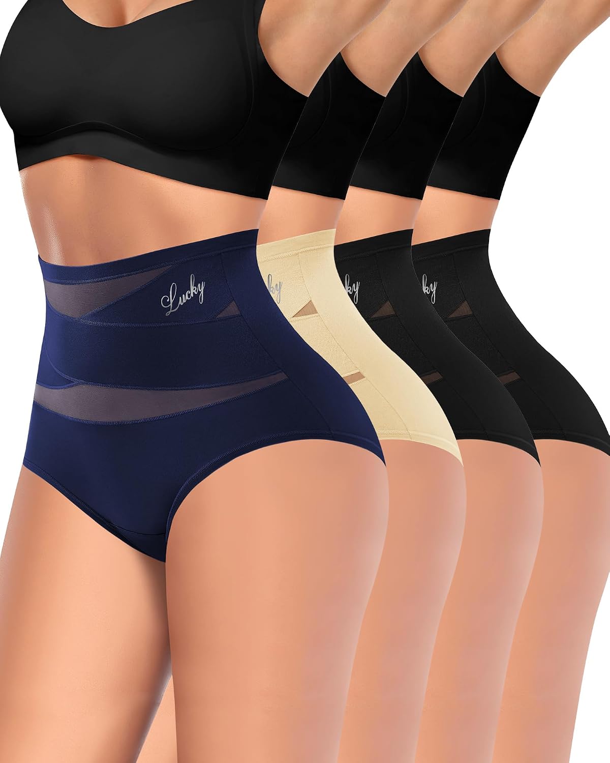 MIOTAN High Waisted Tummy Control Shapewear 4-Pack