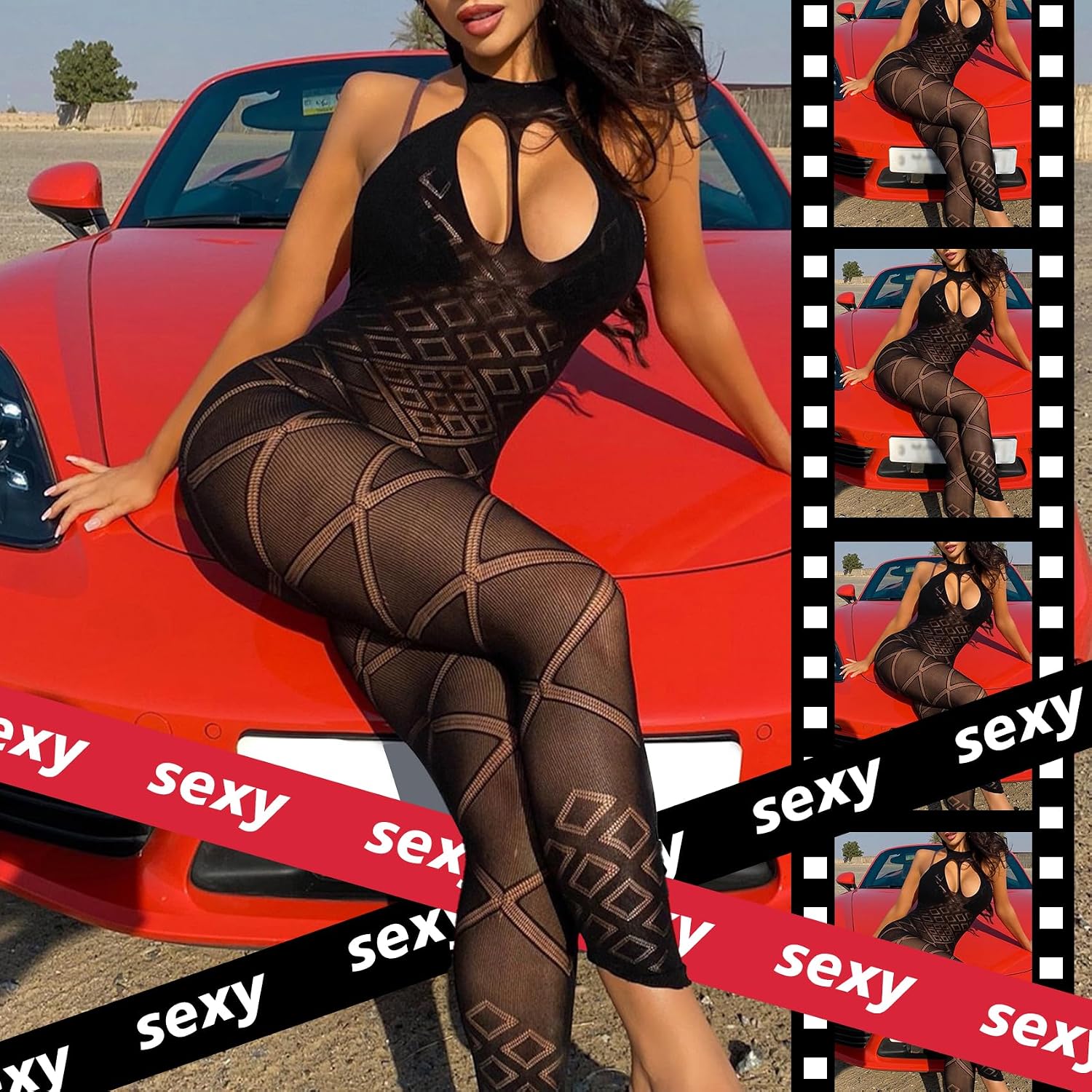 Famstar Sheer Fishnet Bodysuit Teddy Set — image 4