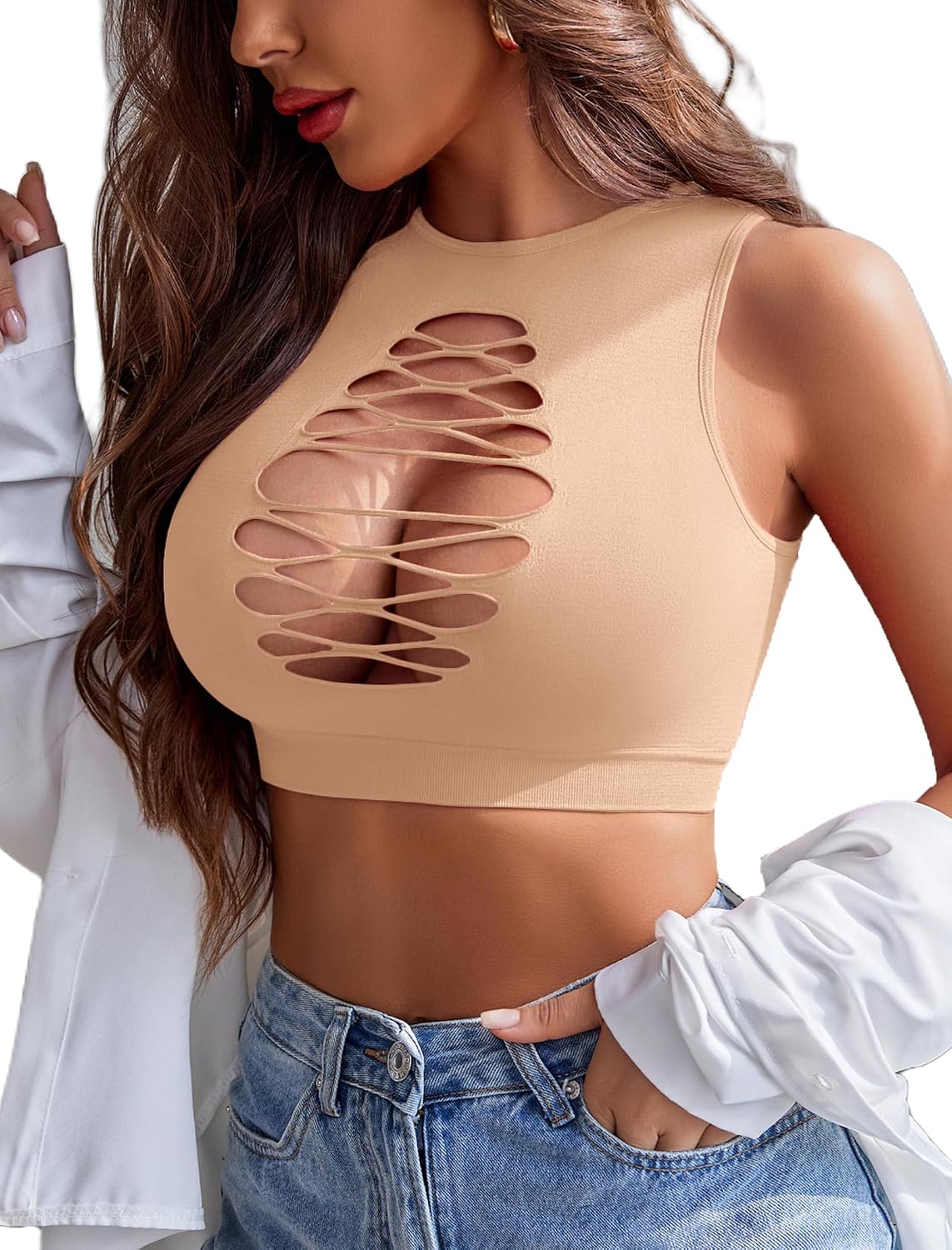 Avidlove Women's Fishnet Crop Top — image 9