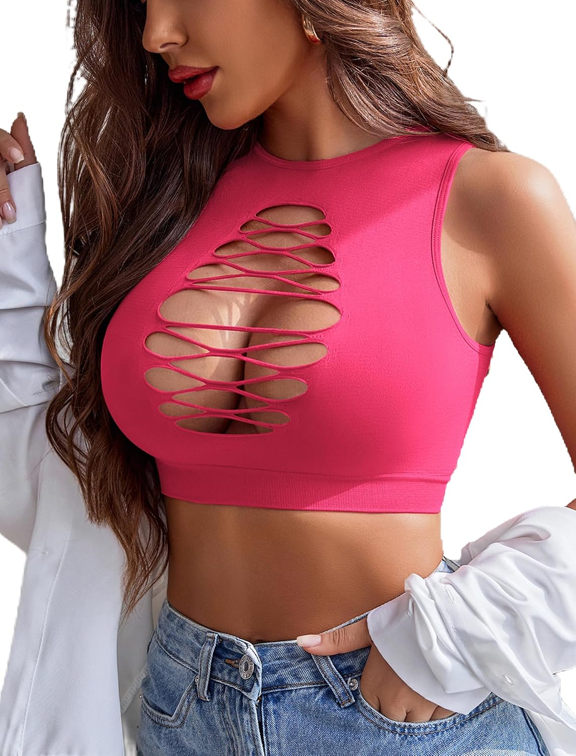 Avidlove Women's Fishnet Crop Top — image 11