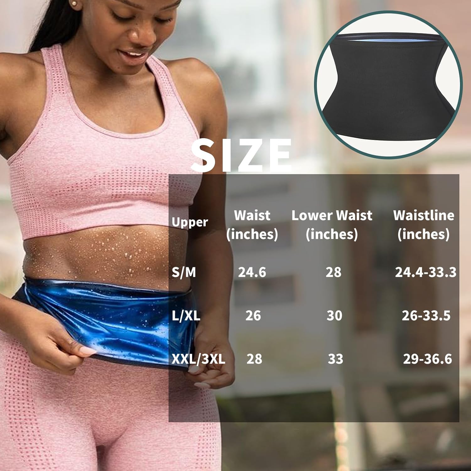 BODYSUNER Waist Trimmer Sweat Belt for Women — image 6