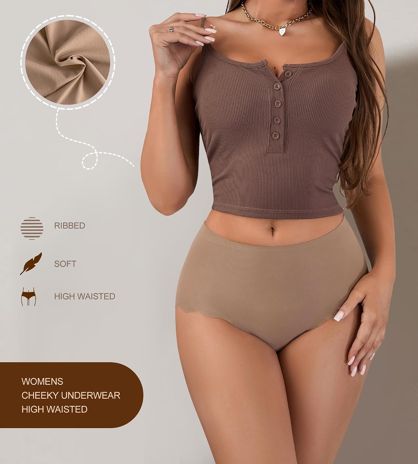 SHARICCA Seamless High Waisted Cheeky Panties Pack — image 3