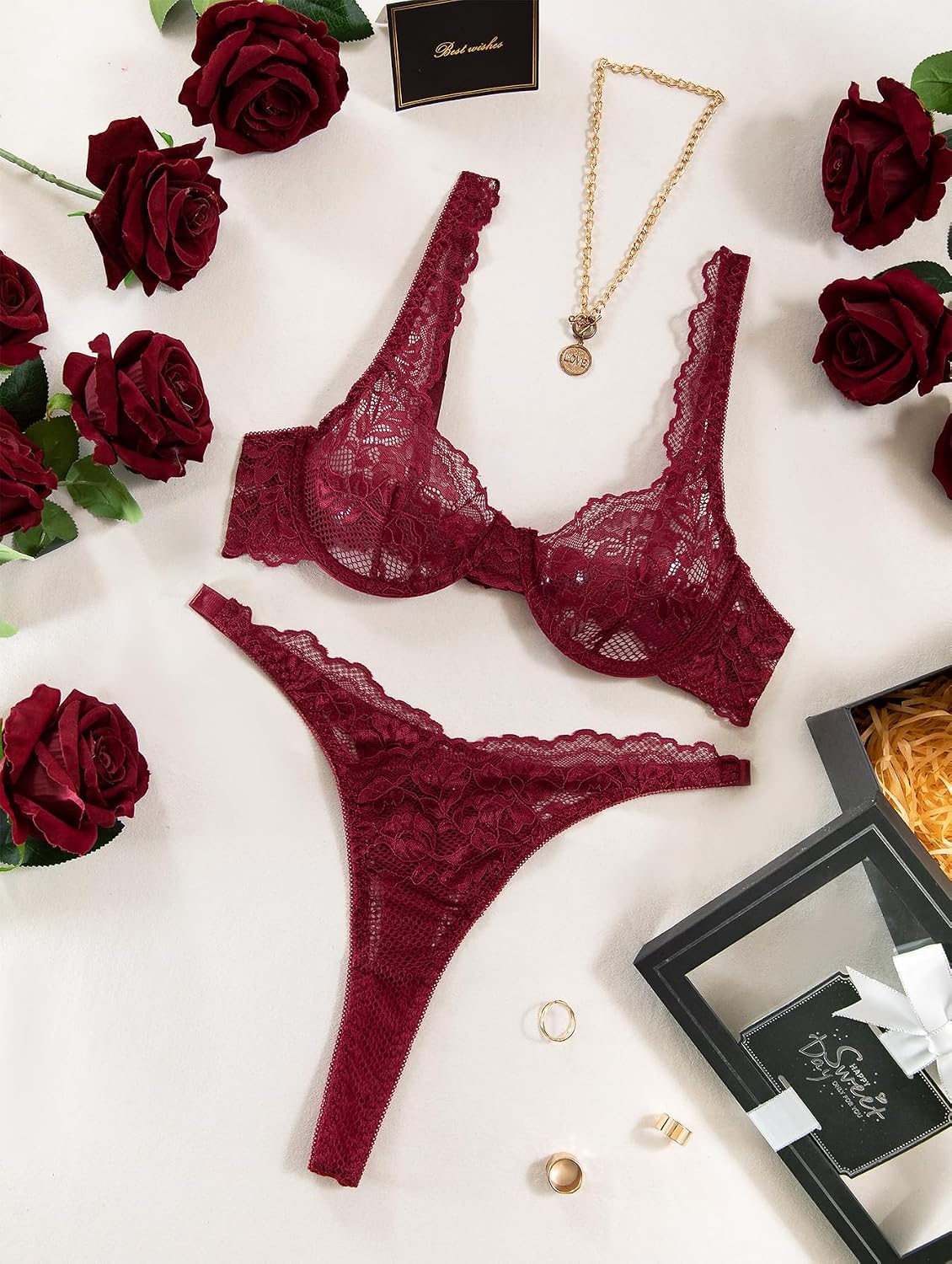 Lilosy Lace Push Up Lingerie Set for Women — image 6