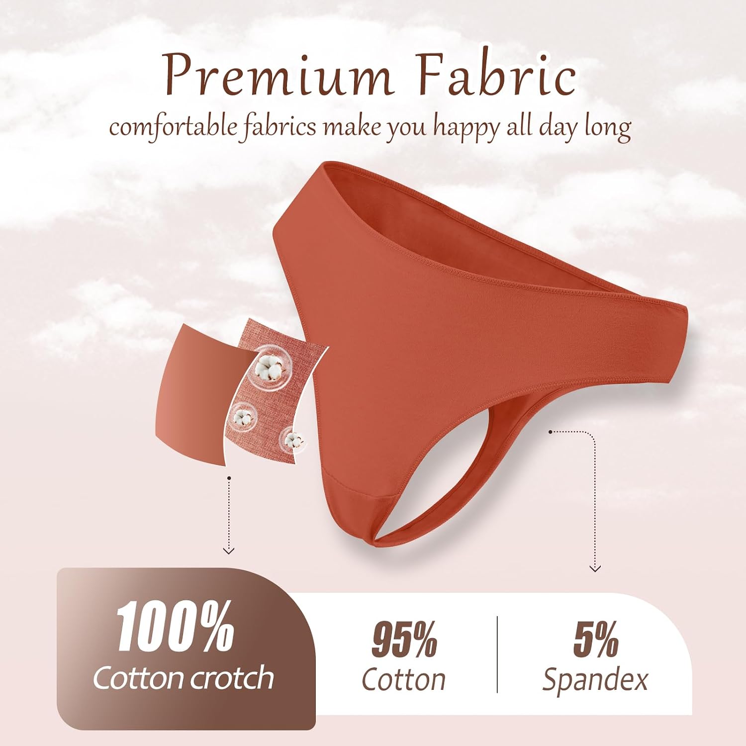 READY TO LOVE Cotton Thong 6-Pack for Women — image 6