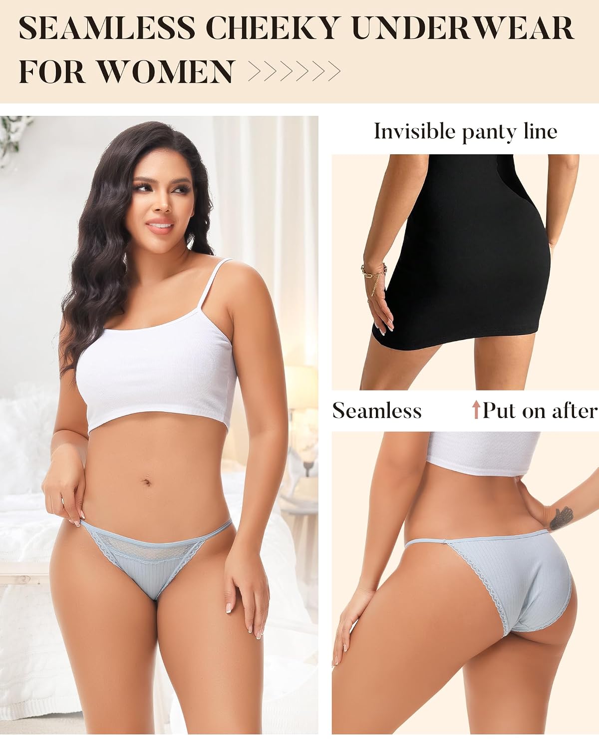 LEVAO Cotton Lace Cut Out String Bikini Panties — image 5