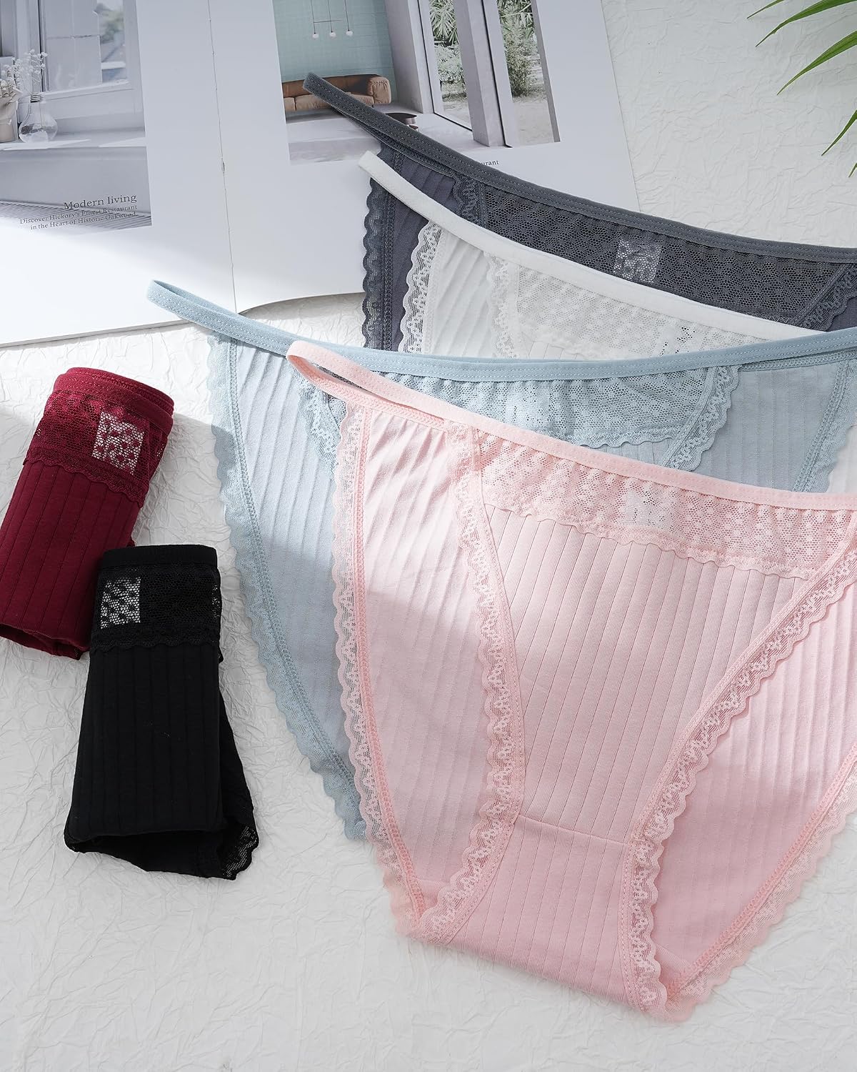 LEVAO Cotton Lace Cut Out String Bikini Panties — image 7