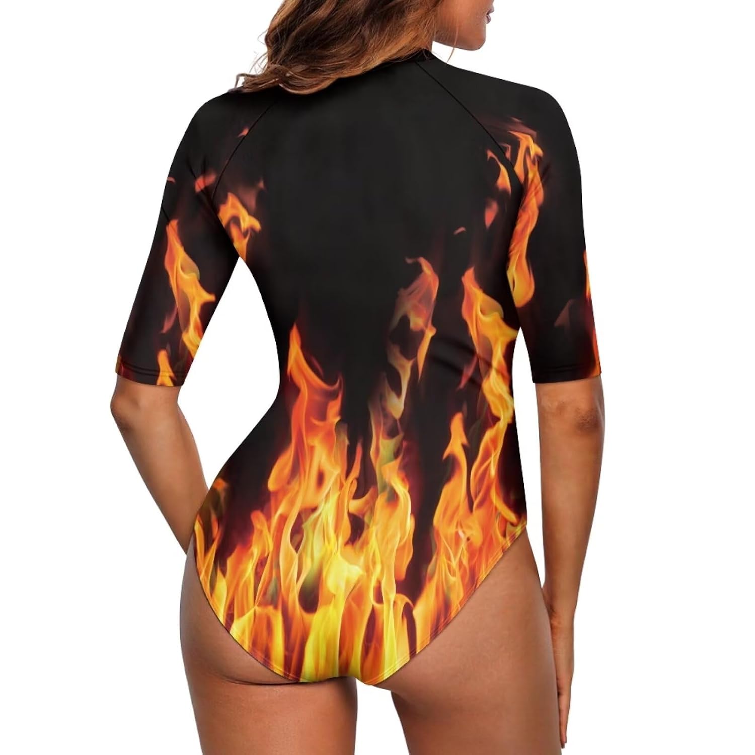 NRBEAWD Women's V-Neck Zip Front Rash Guard — image 2