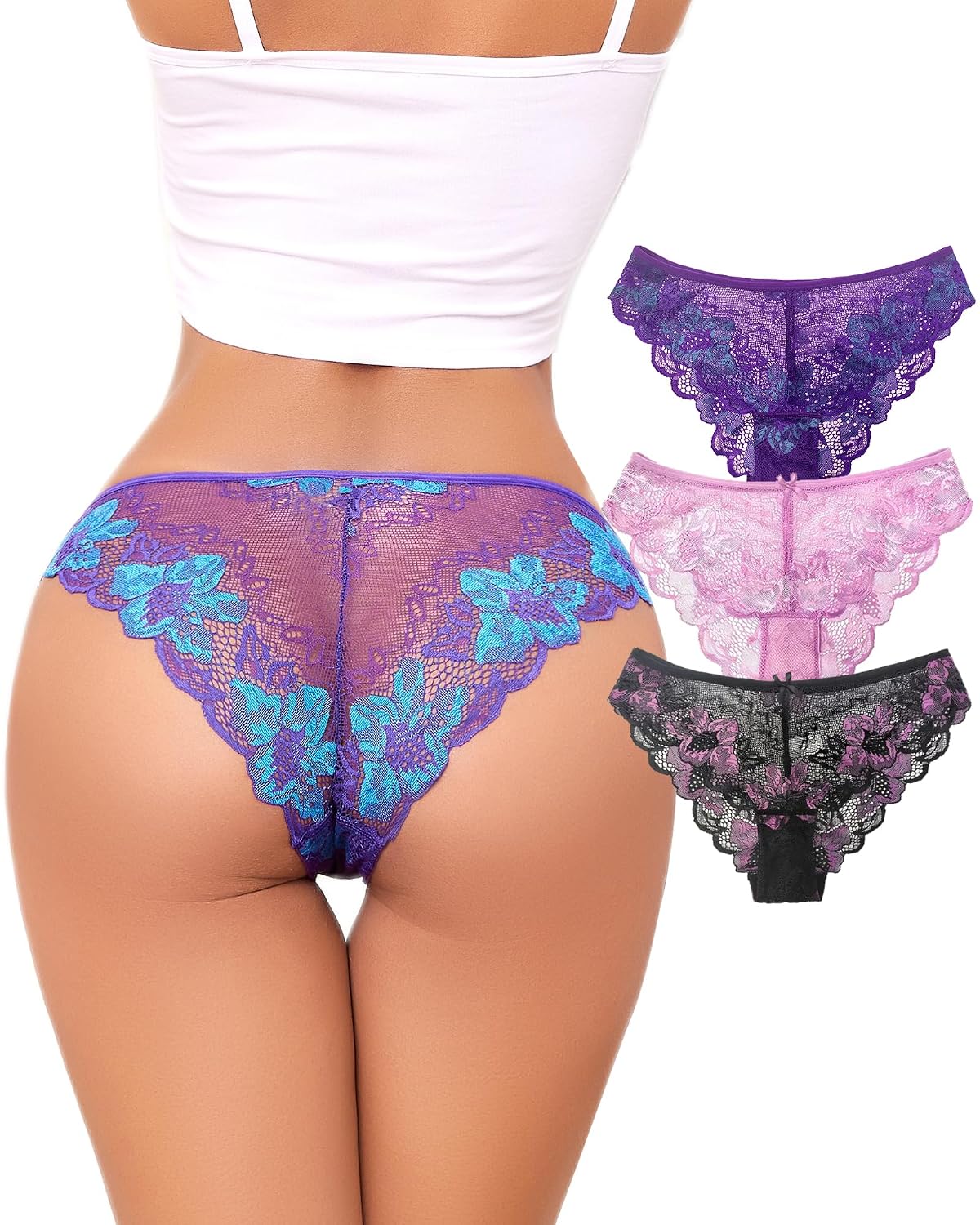 UGDUCK Women's Lace Cheeky Panty 3-Pack — image 2