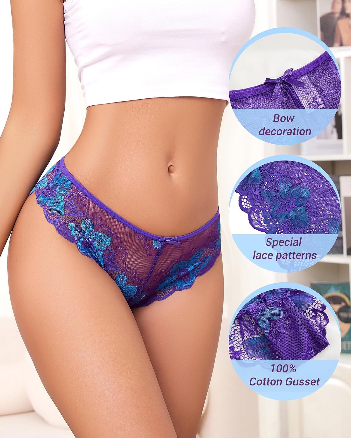 UGDUCK Women's Lace Cheeky Panty 3-Pack — image 3