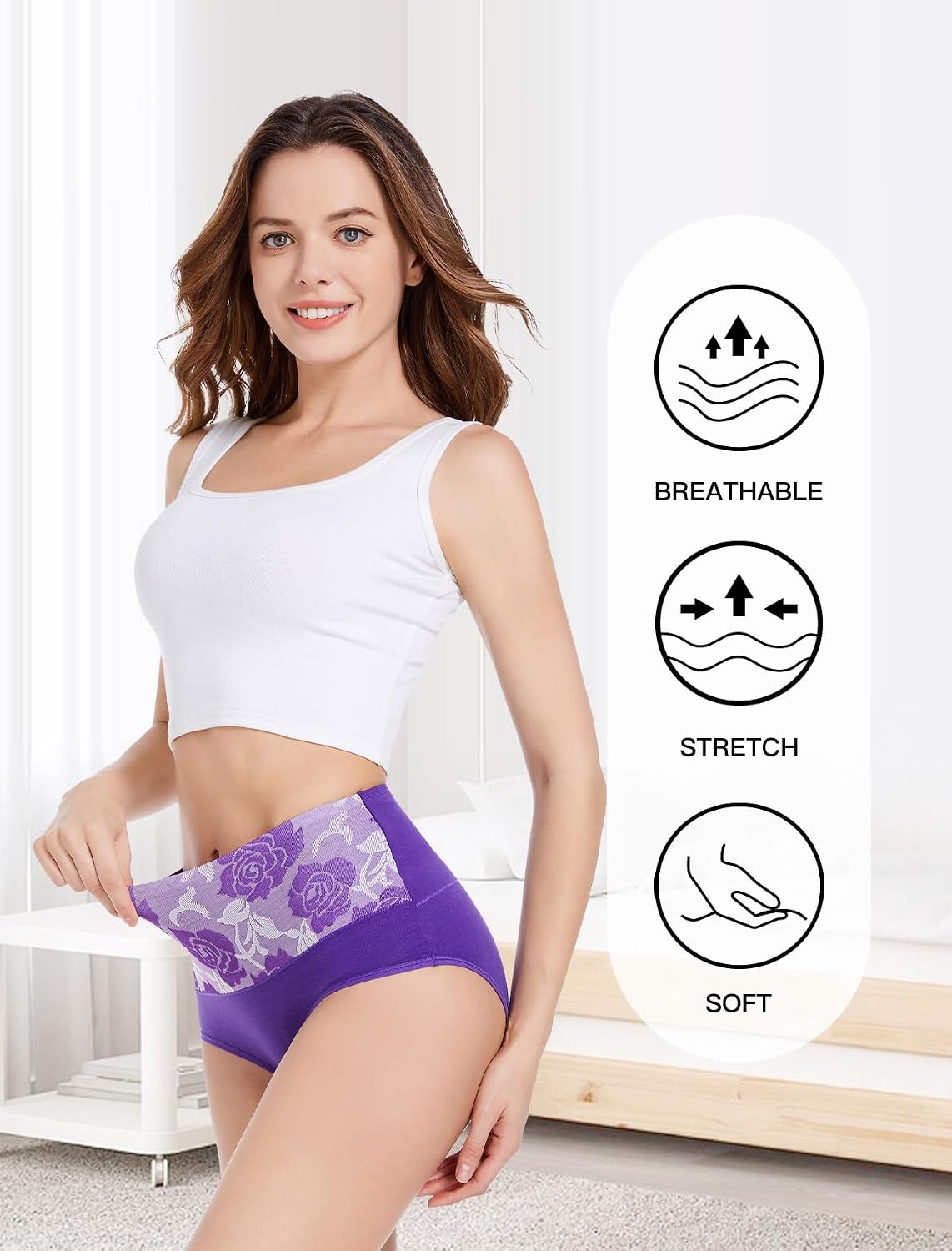HAVVIS Women's High Waist Tummy Control Cotton Panties — image 4