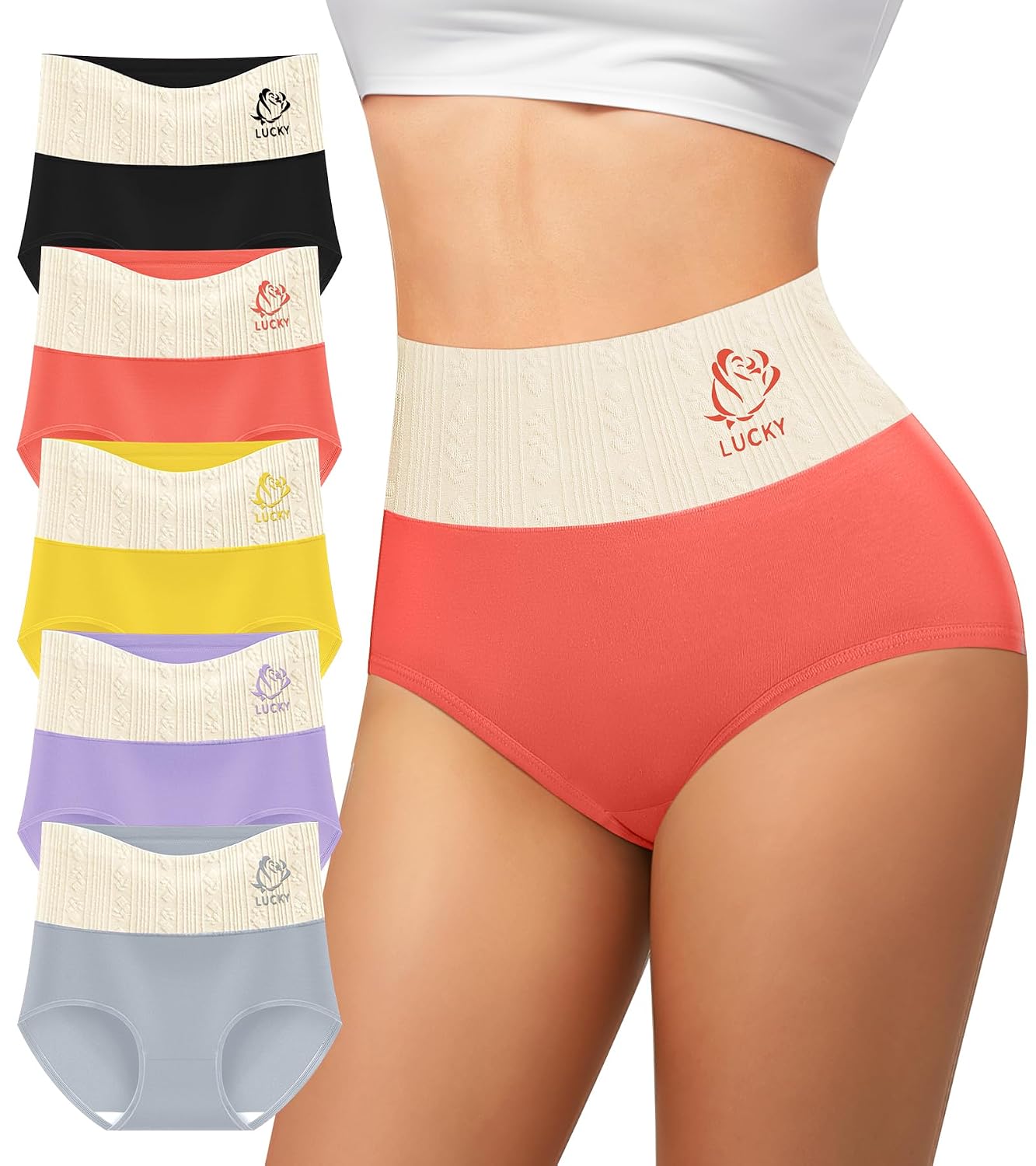 MIOTAN High Waisted Tummy Control Panties 5 Pack
