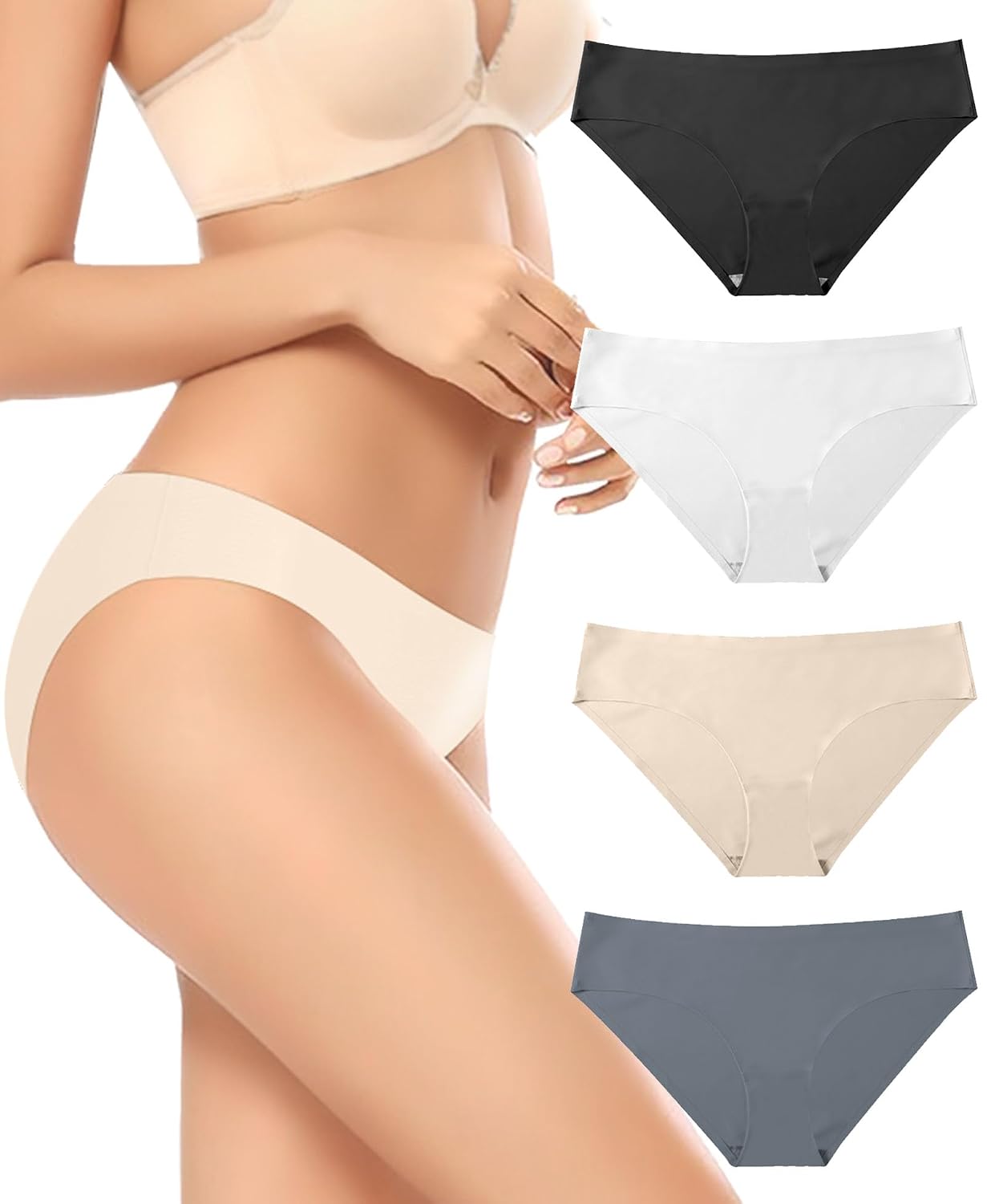 ZENUTA 4-6 Pack Seamless Invisible Bikini Panties