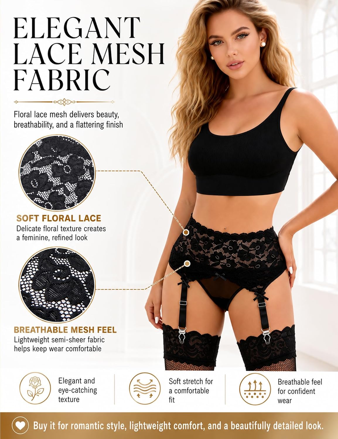 ohyeahlady Floral Lace High Waist Garter Belt — image 4