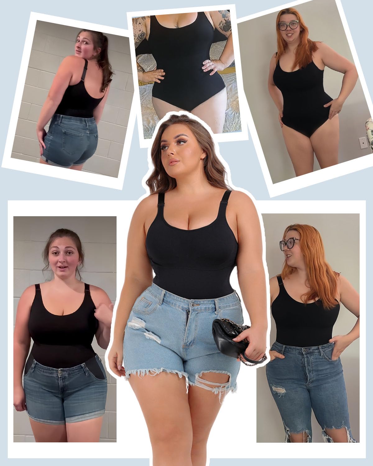 FANCMISTERY Plus Size Tummy Control Bodysuit — image 4