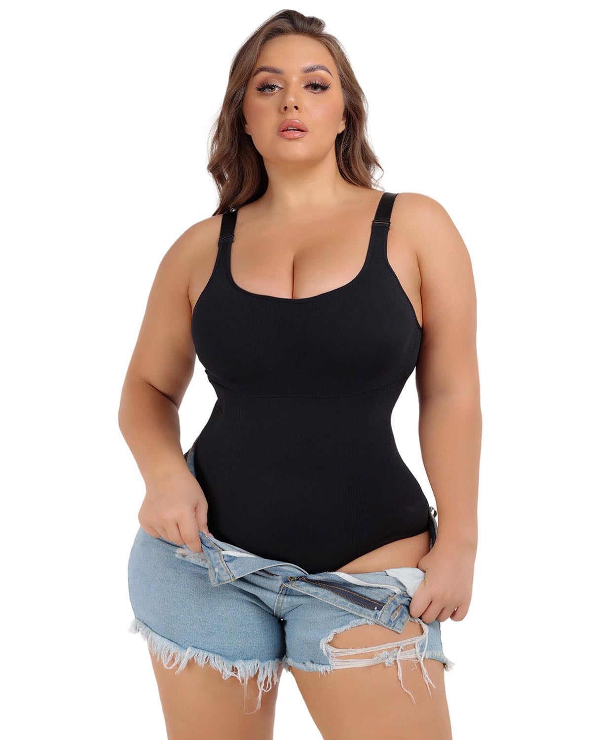 FANCMISTERY Plus Size Tummy Control Bodysuit — image 5