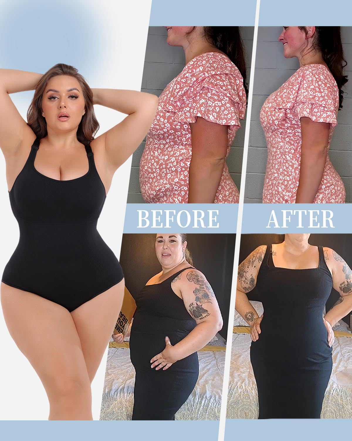 FANCMISTERY Plus Size Tummy Control Bodysuit — image 6