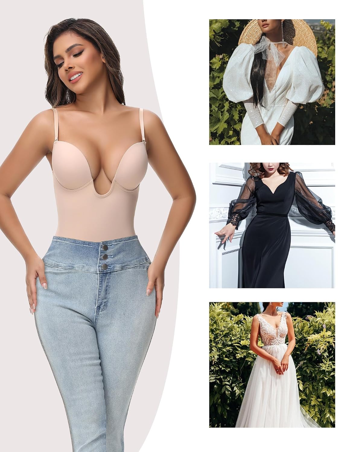 SHAPSHE Backless U-Plunge Shapewear Bodysuit — image 5