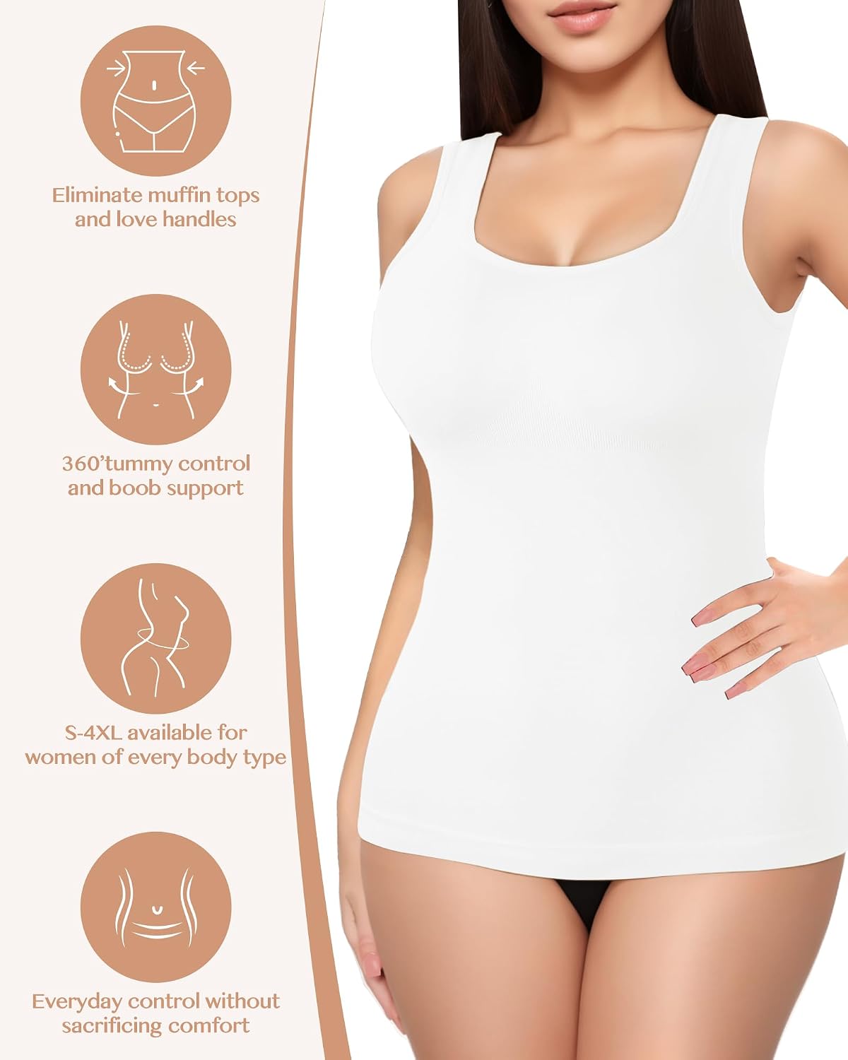 AURUZA Women's Seamless Tummy Control Camisole — image 3