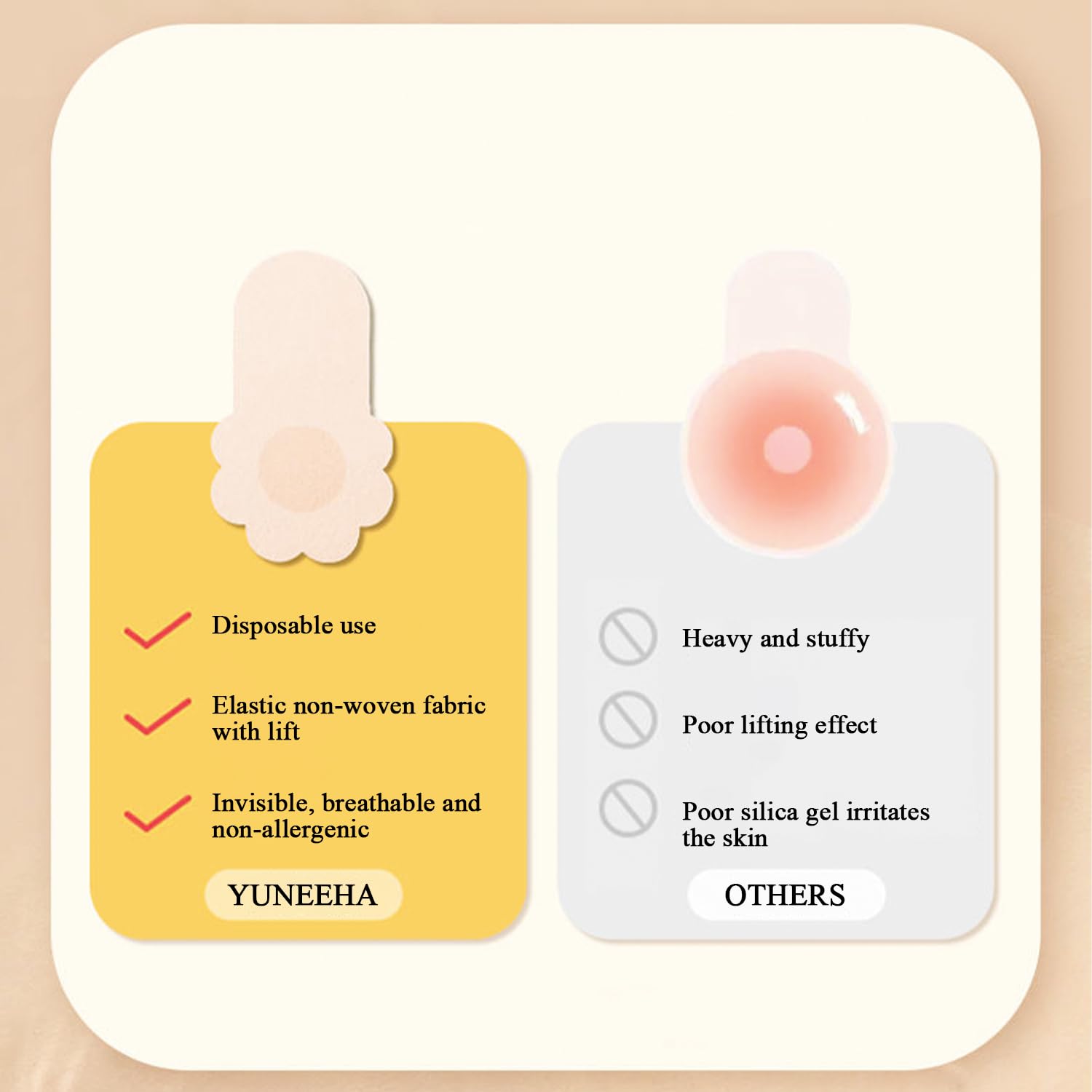 YUNEEHA Disposable Pasties Nipple Covers with Lift — image 6