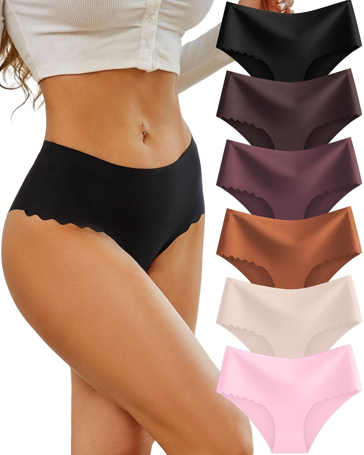 Sth Big High Waisted Seamless Panties 6-Pack