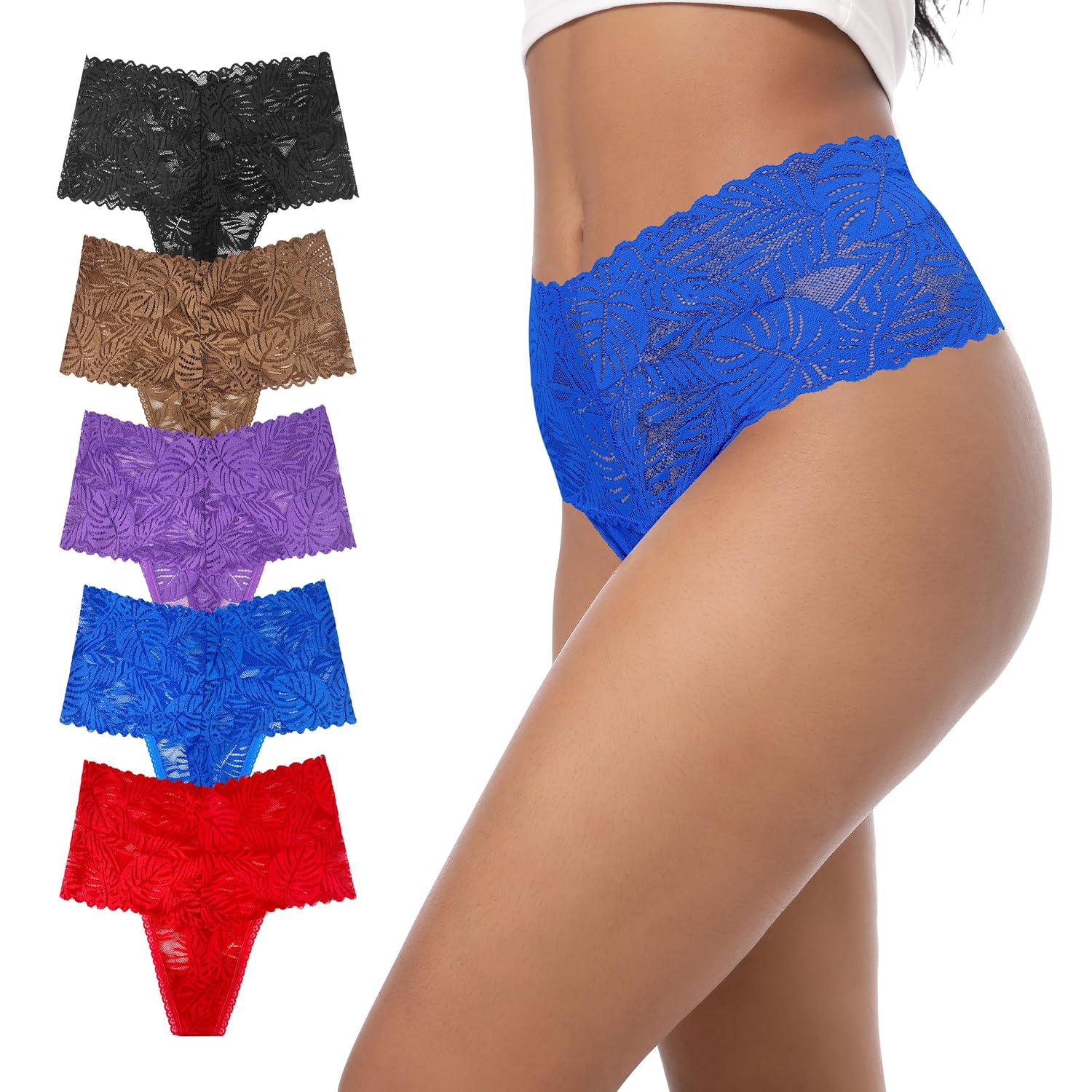 GAREDOB High Waisted Lace Thongs for Women