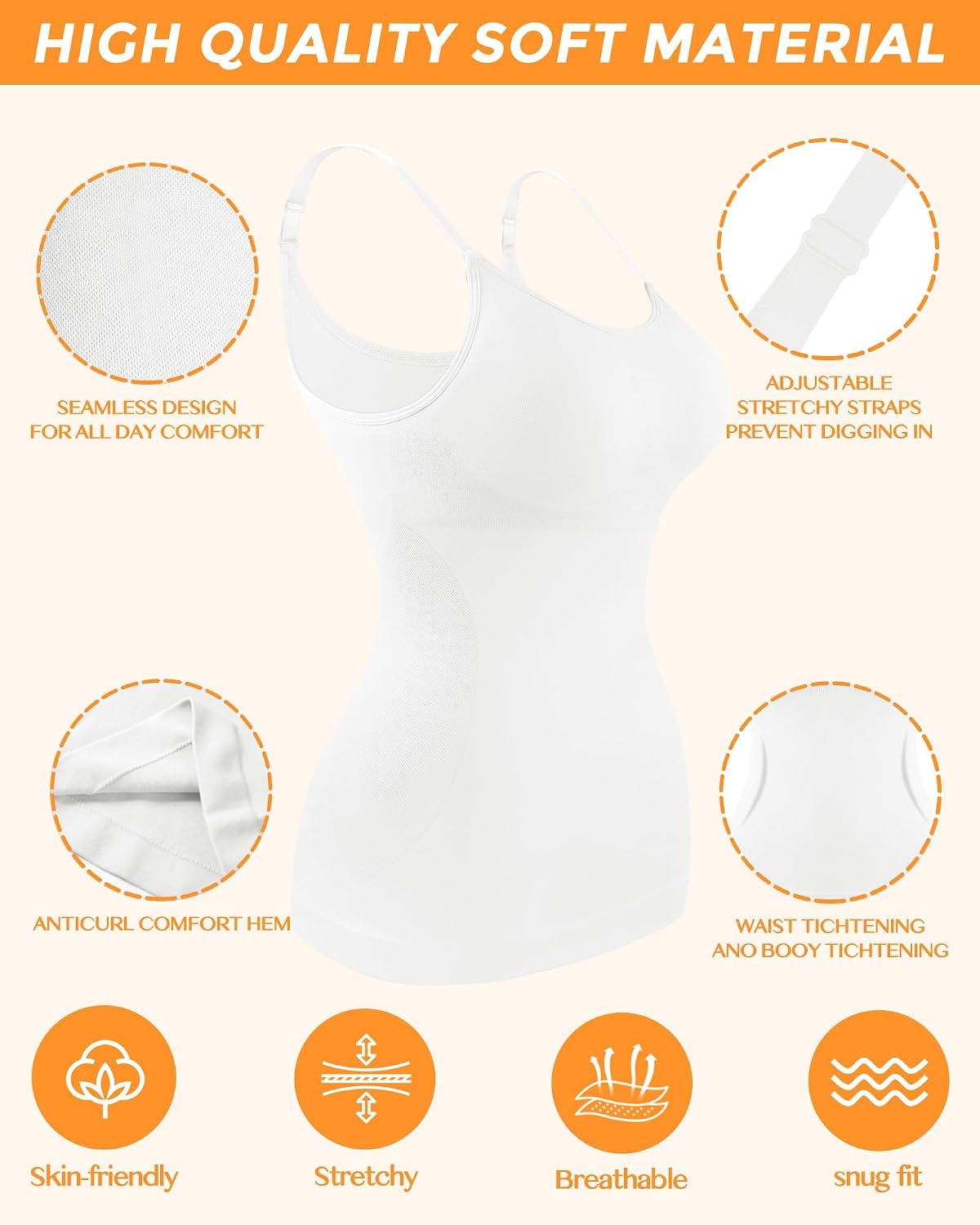 AURUZA Women's Seamless Tummy Control Camisole — image 2