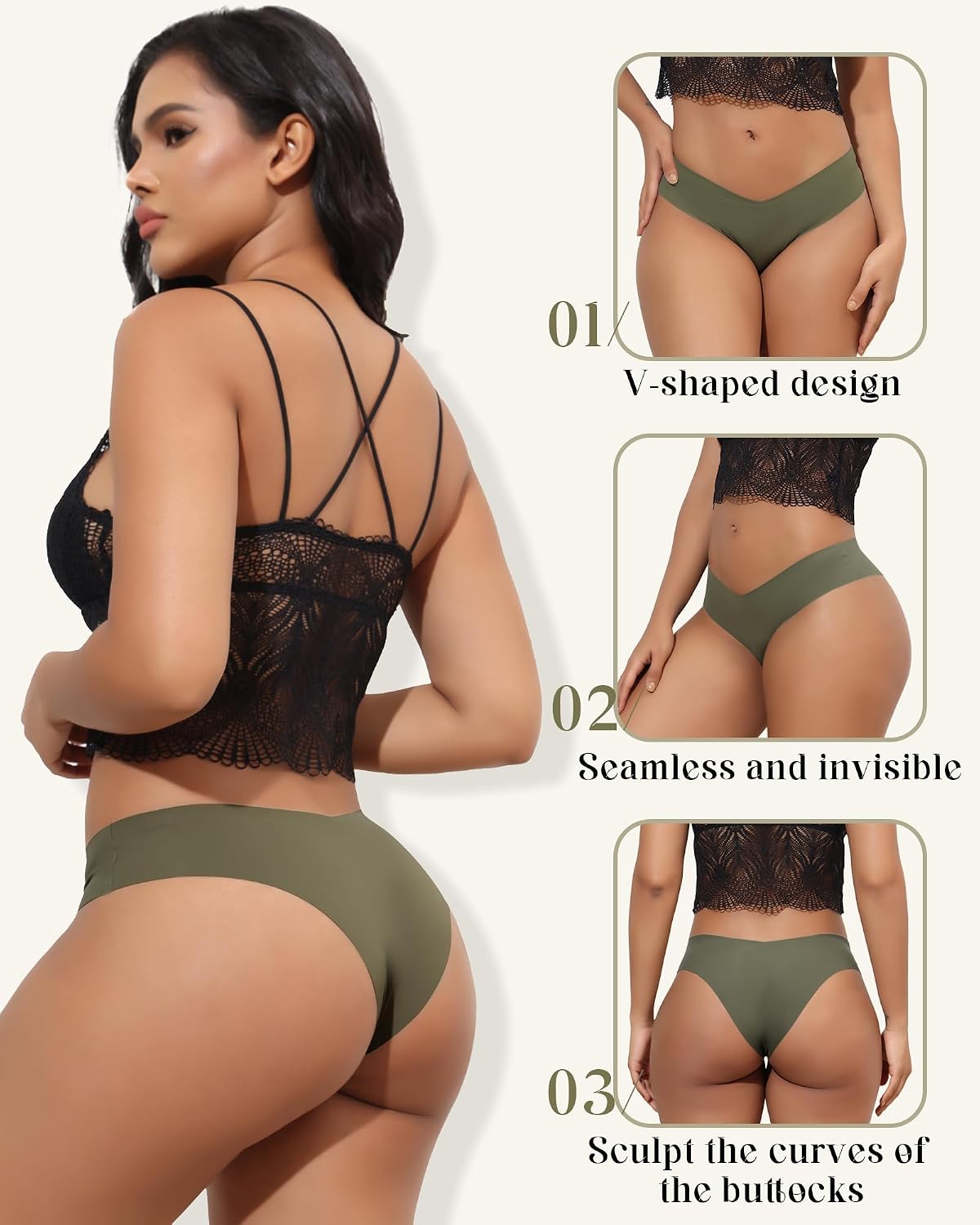 LEVAO Seamless Cheeky Bikini Panties for Women — image 2