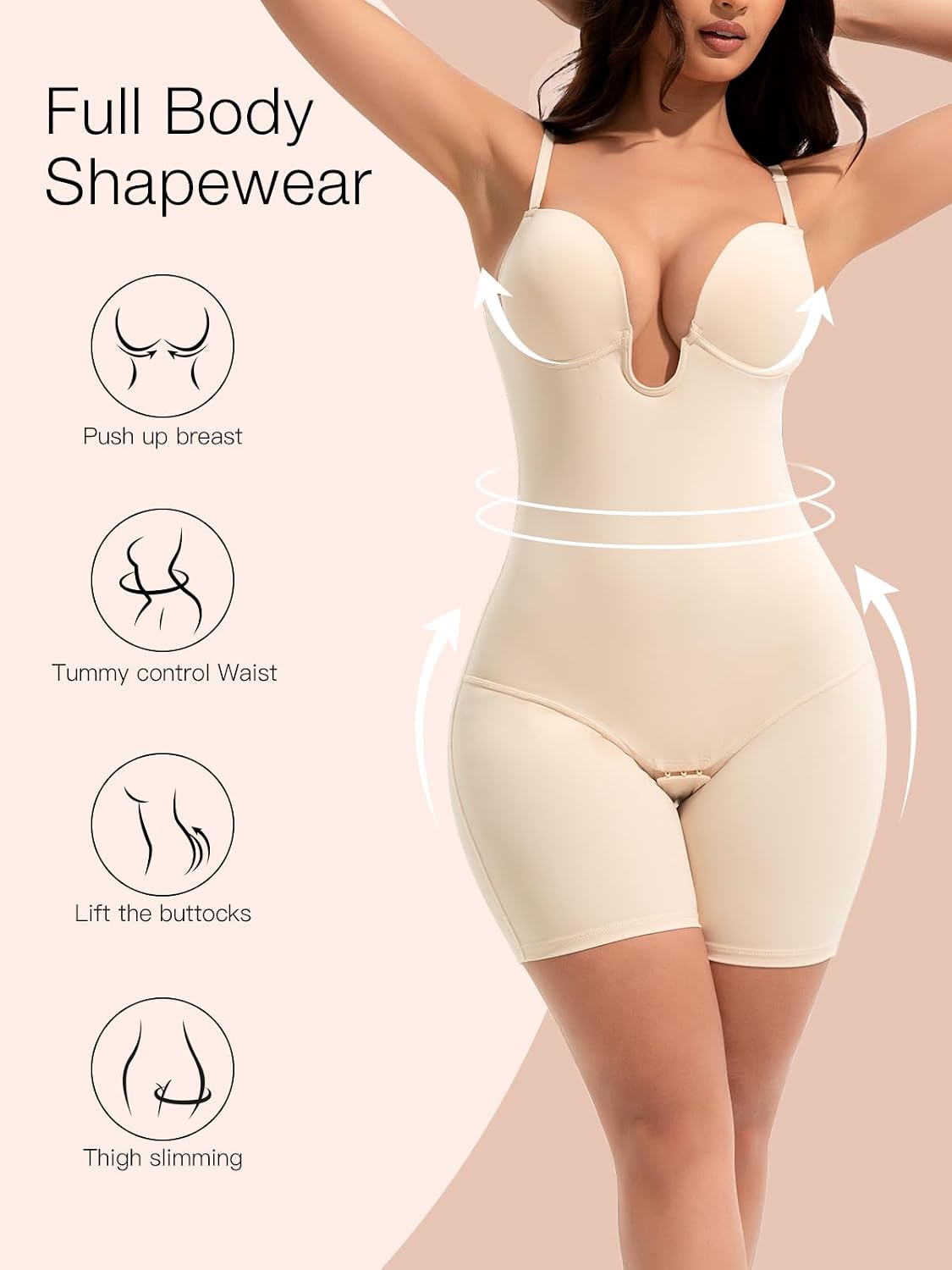 Slimers Backless Shapewear Bodysuit with Built-in Bra — image 3