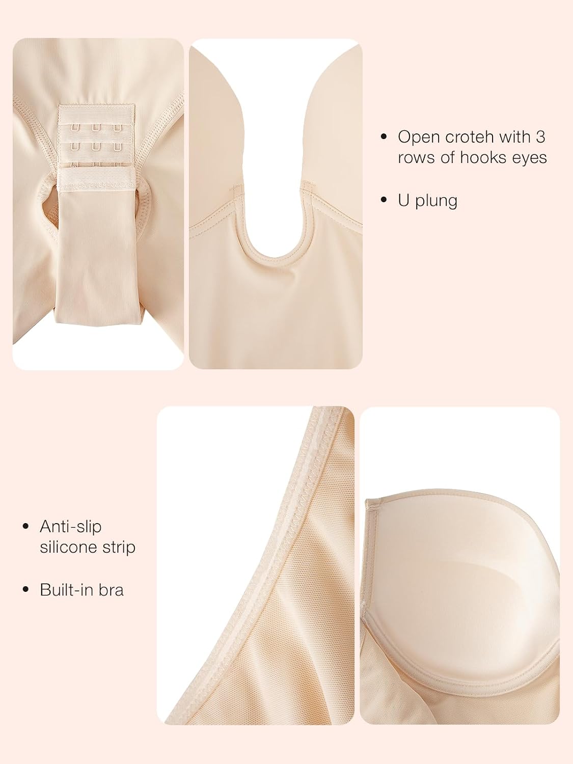 Slimers Backless Shapewear Bodysuit with Built-in Bra — image 4