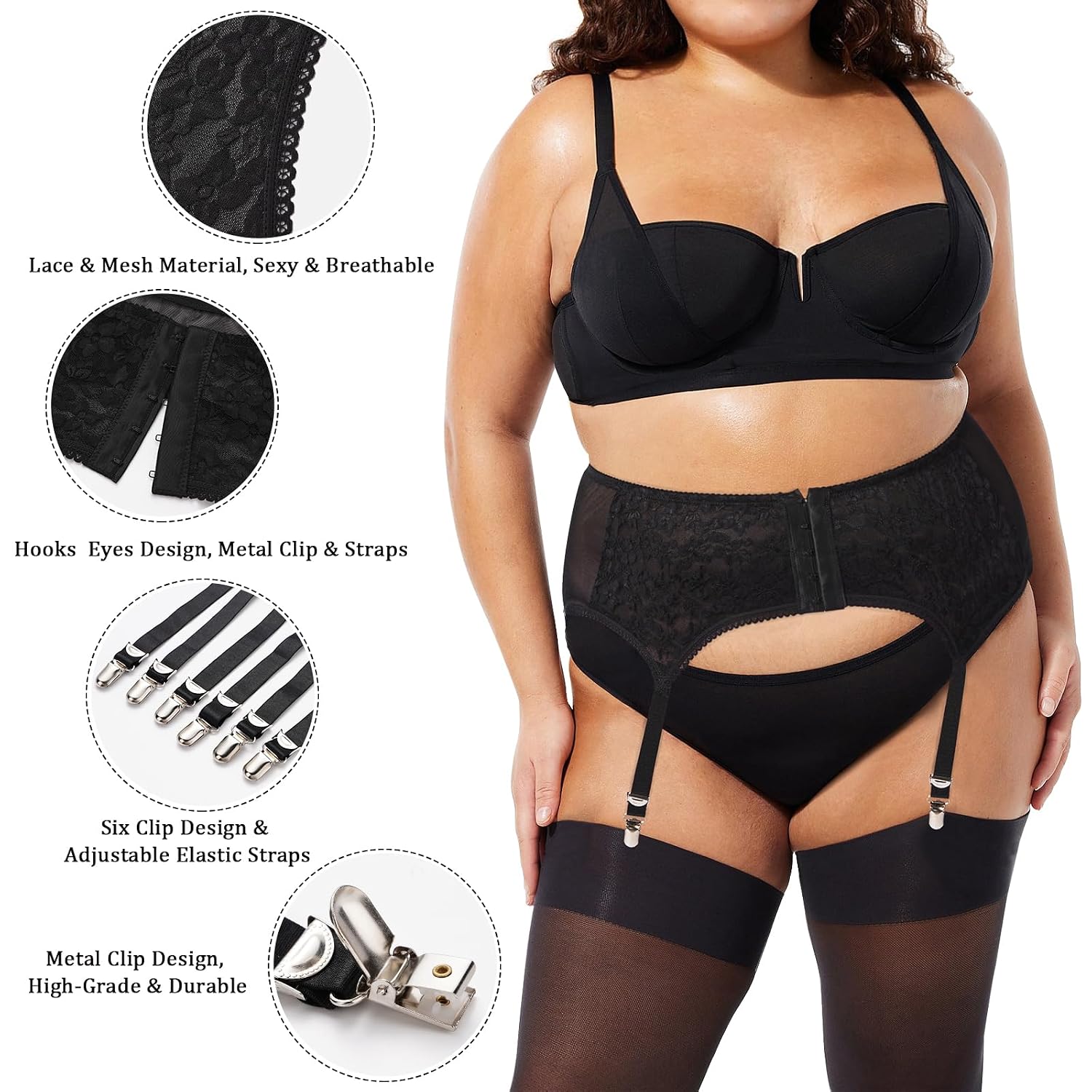 Moon Wood Plus Size Lace Garter Belt — image 3