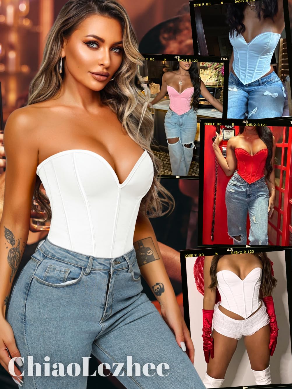 ChiaoLezhee Heart Strapless Corset Crop Top — image 7