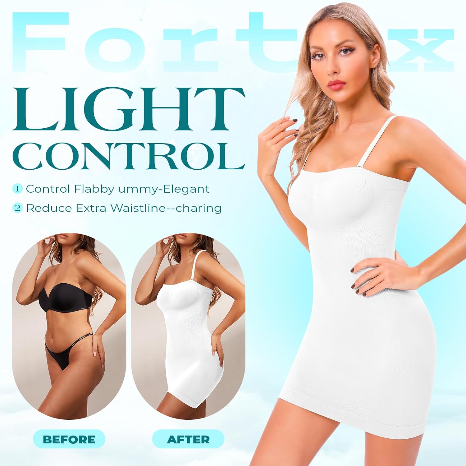 Fortix Strapless Shapewear Full Slip for Women — image 4