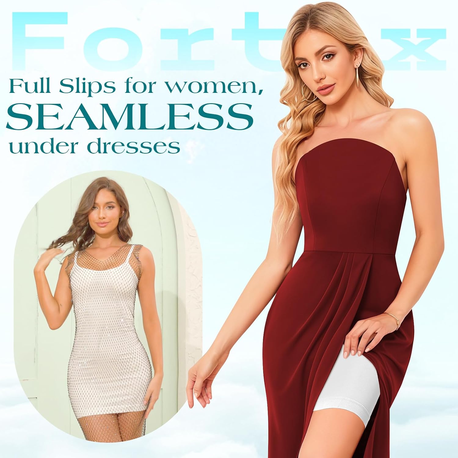 Fortix Strapless Shapewear Full Slip for Women — image 5