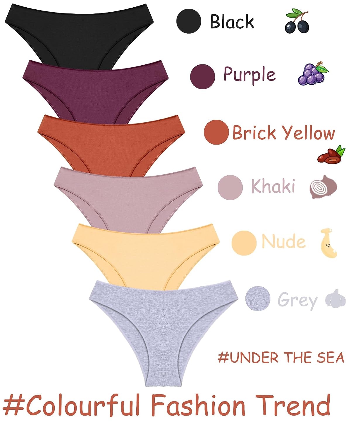 Under The Sea Women's 6-Pack Cheeky Bikini Panties — image 4