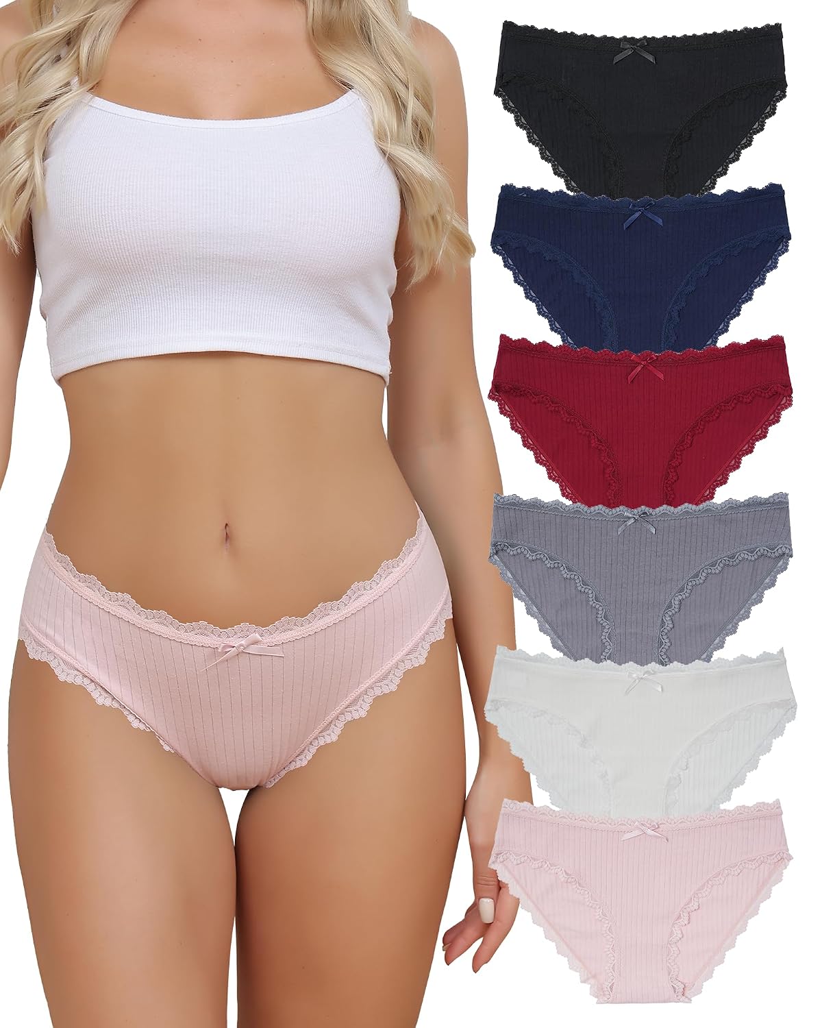 Aijolen Women's Cotton Lace Bikini Panties