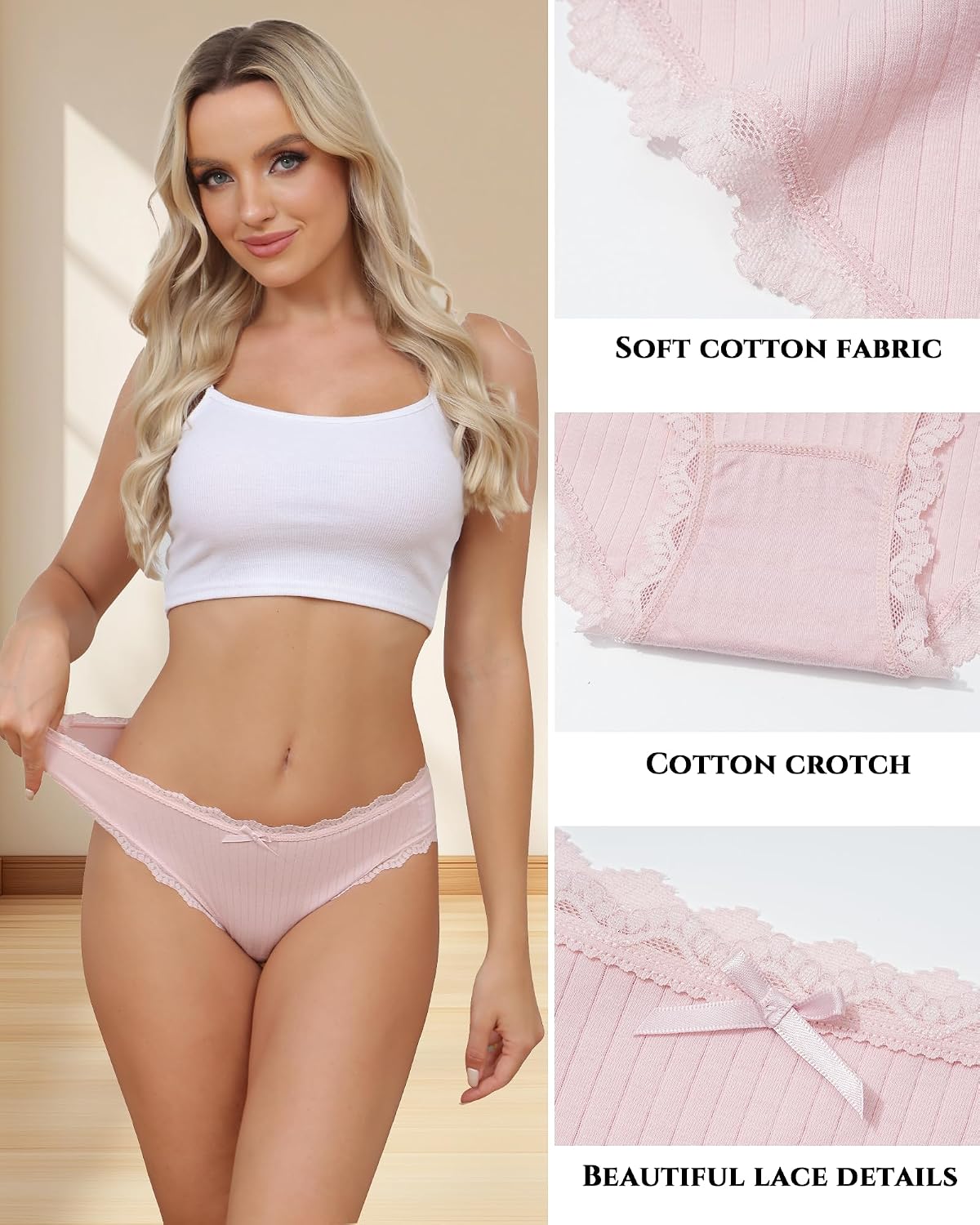 Aijolen Women's Cotton Lace Bikini Panties — image 3