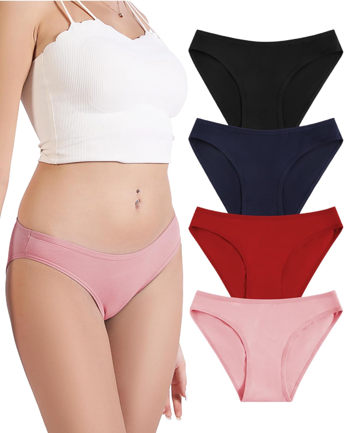 FANYOUNA Cotton Bikini Briefs 6-Pack for Women