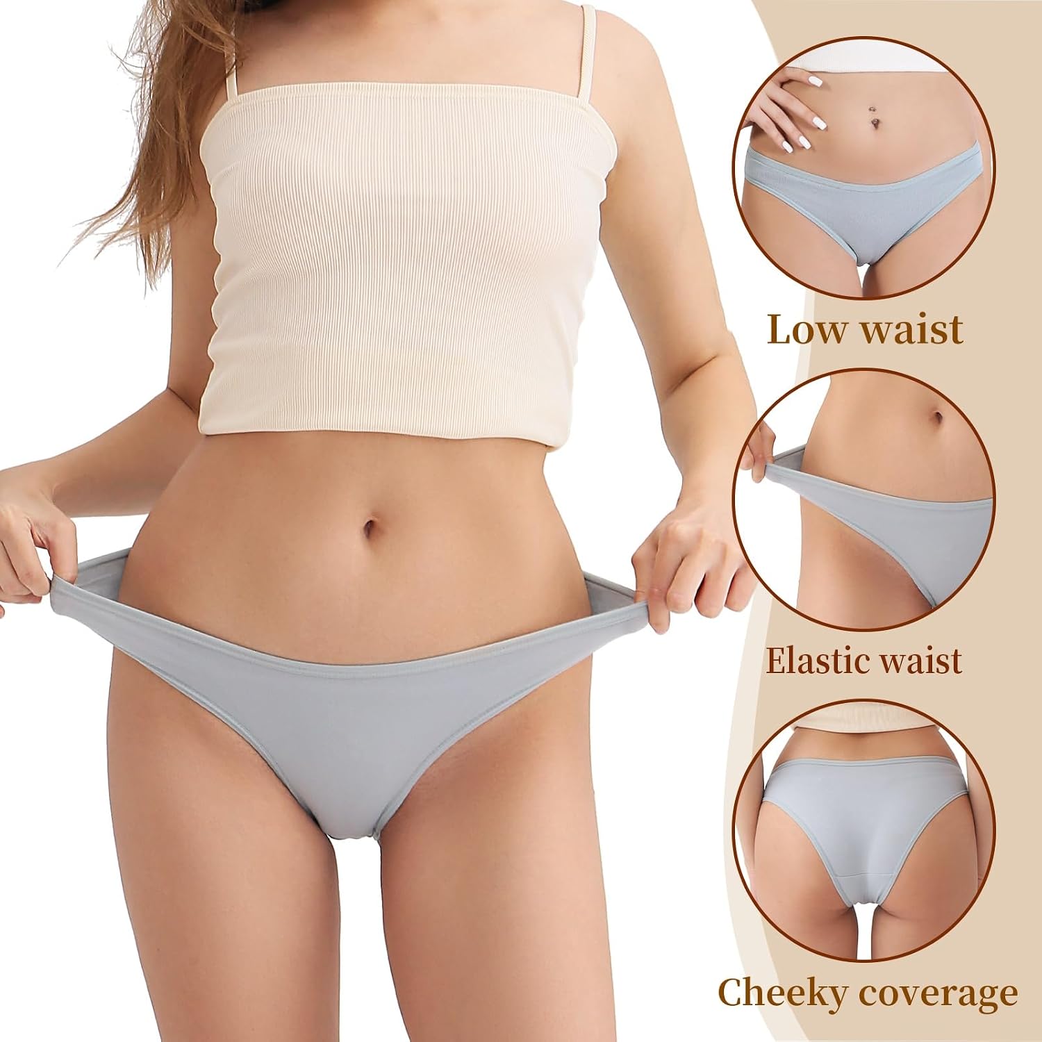 FANYOUNA Cotton Bikini Briefs 6-Pack for Women — image 4