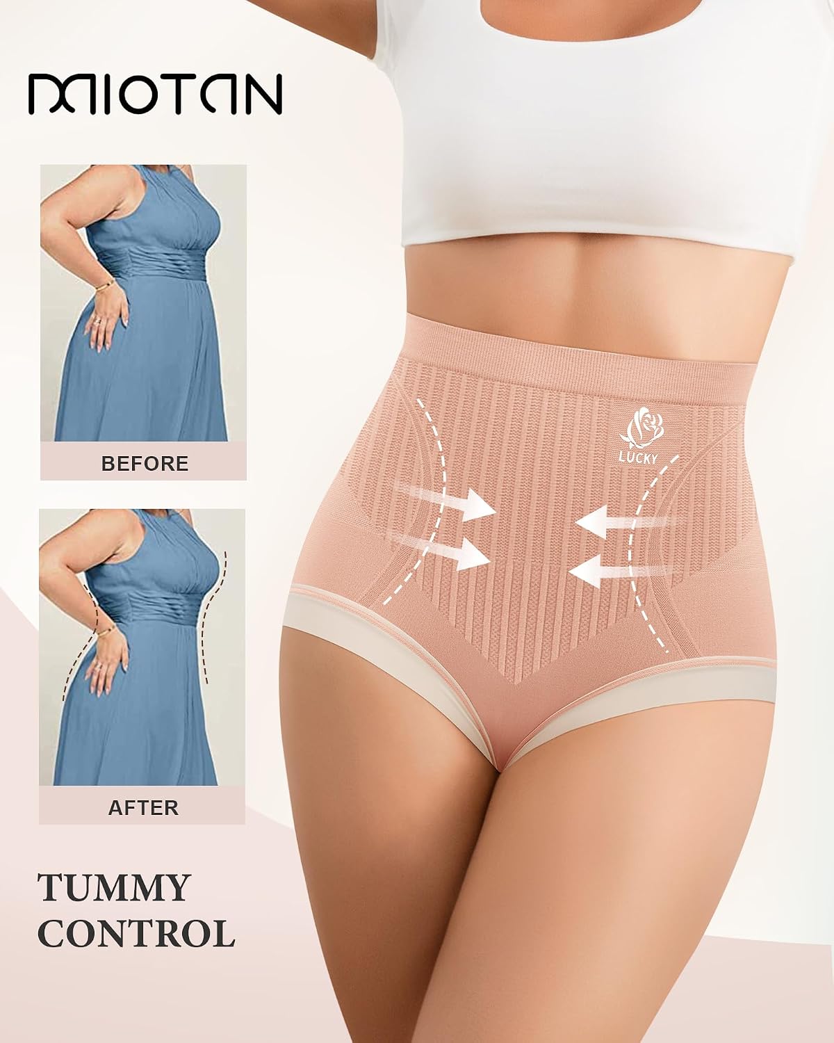 MIOTAN High Waisted Tummy Control Shapewear 4 Pack — image 3
