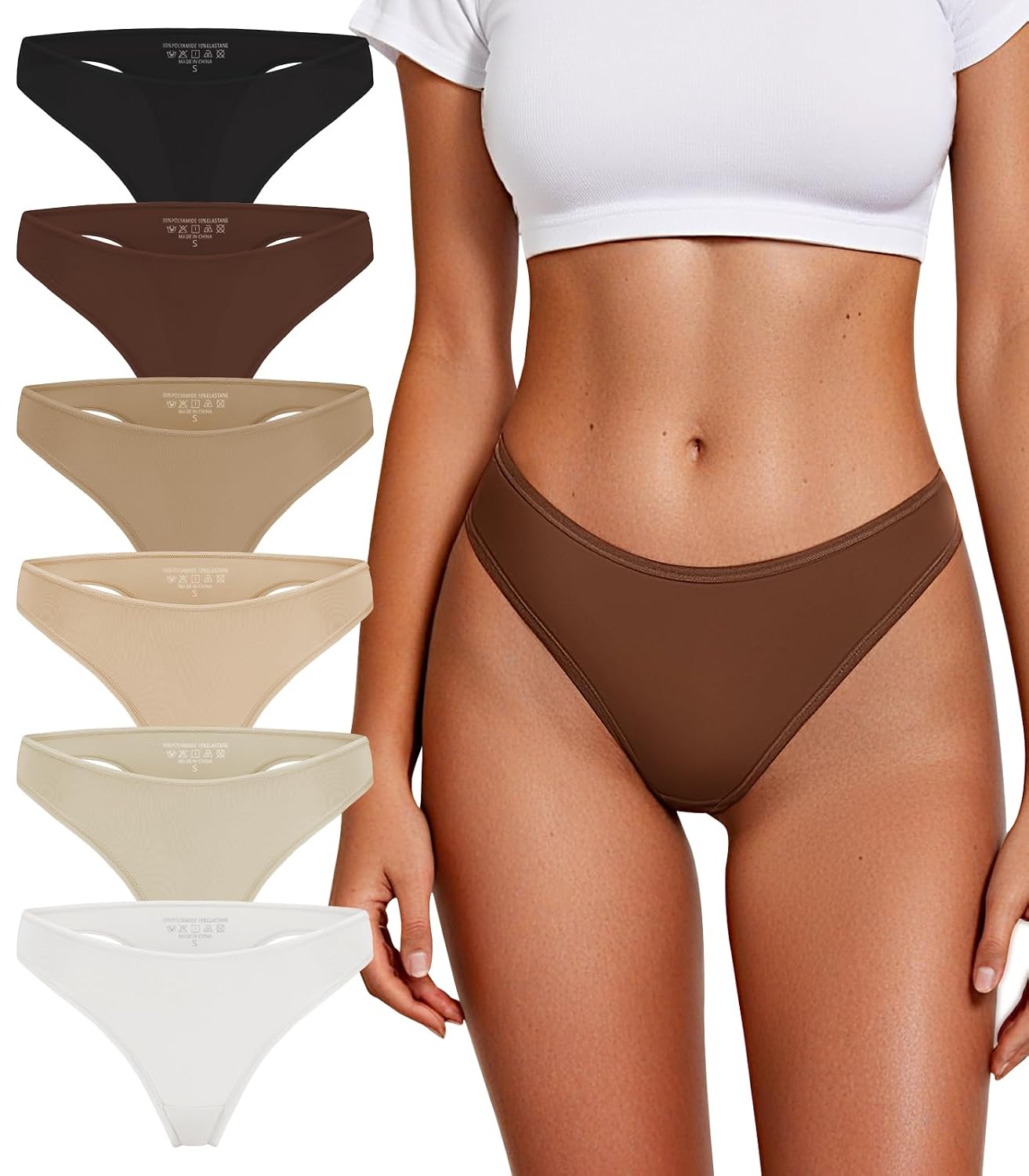 DHFBABY Women's Low Waist Thong 6-Pack