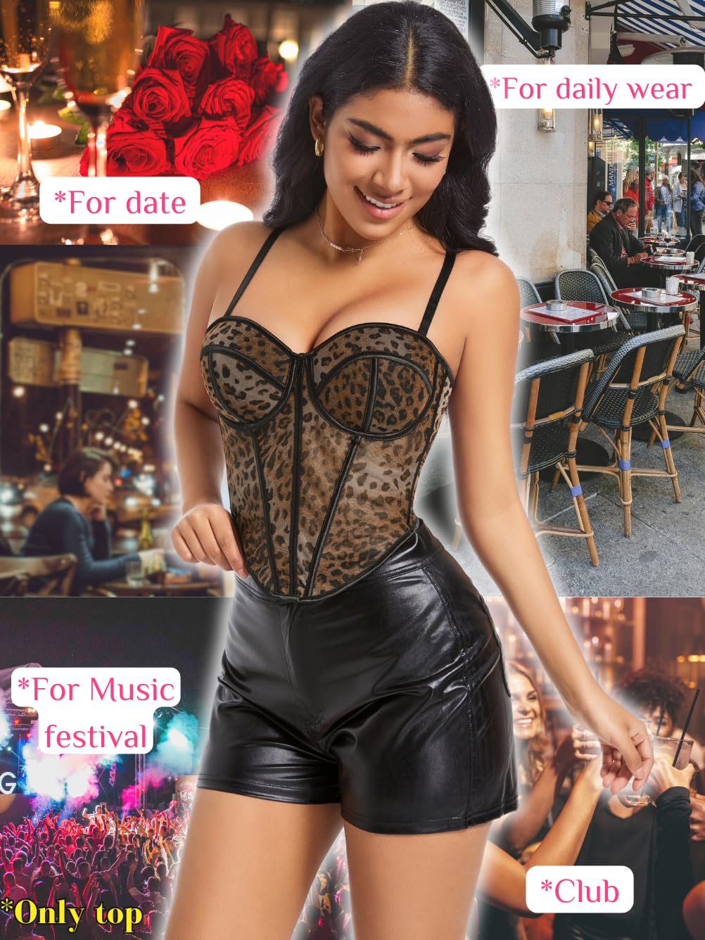 ChiaoLezhee Women's Cheetah Print Corset Bustier — image 7