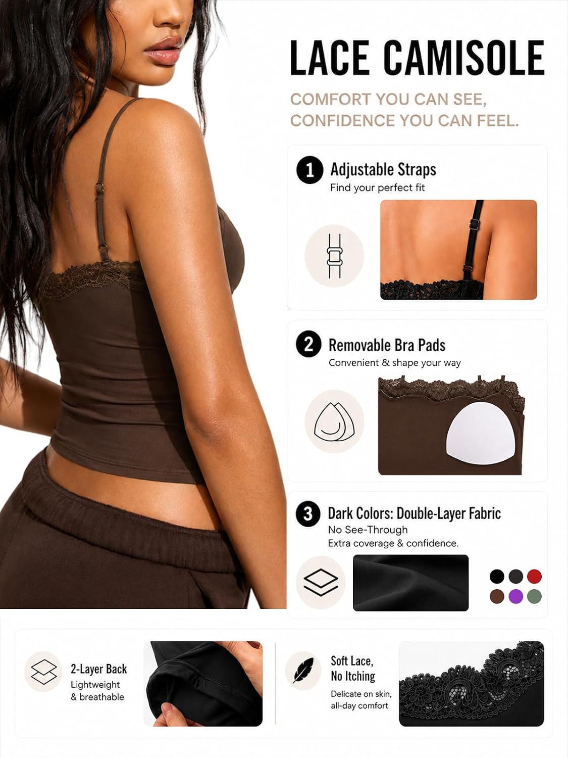 Starrylion Padded Lace Crop Tank Top — image 4