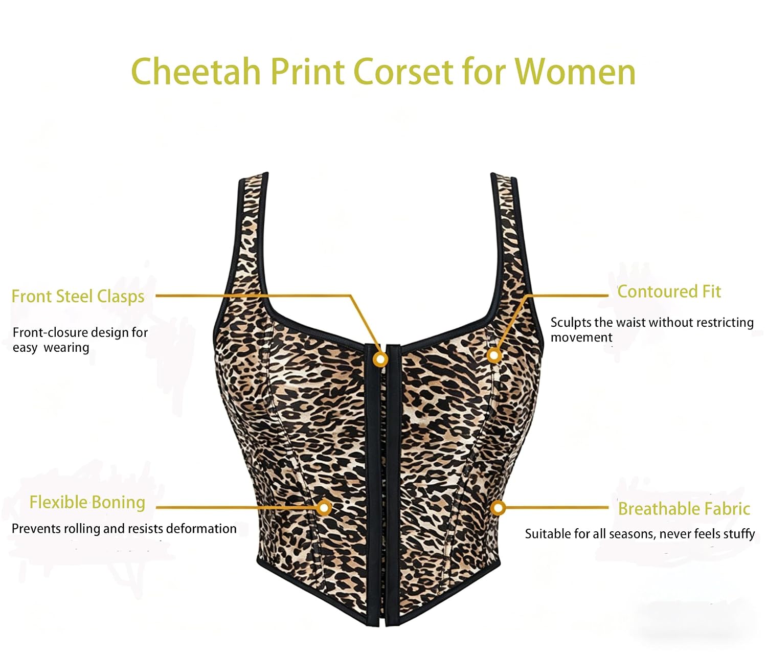 KorhLeoh Women's Leopard Print Bustier Corset Top — image 2