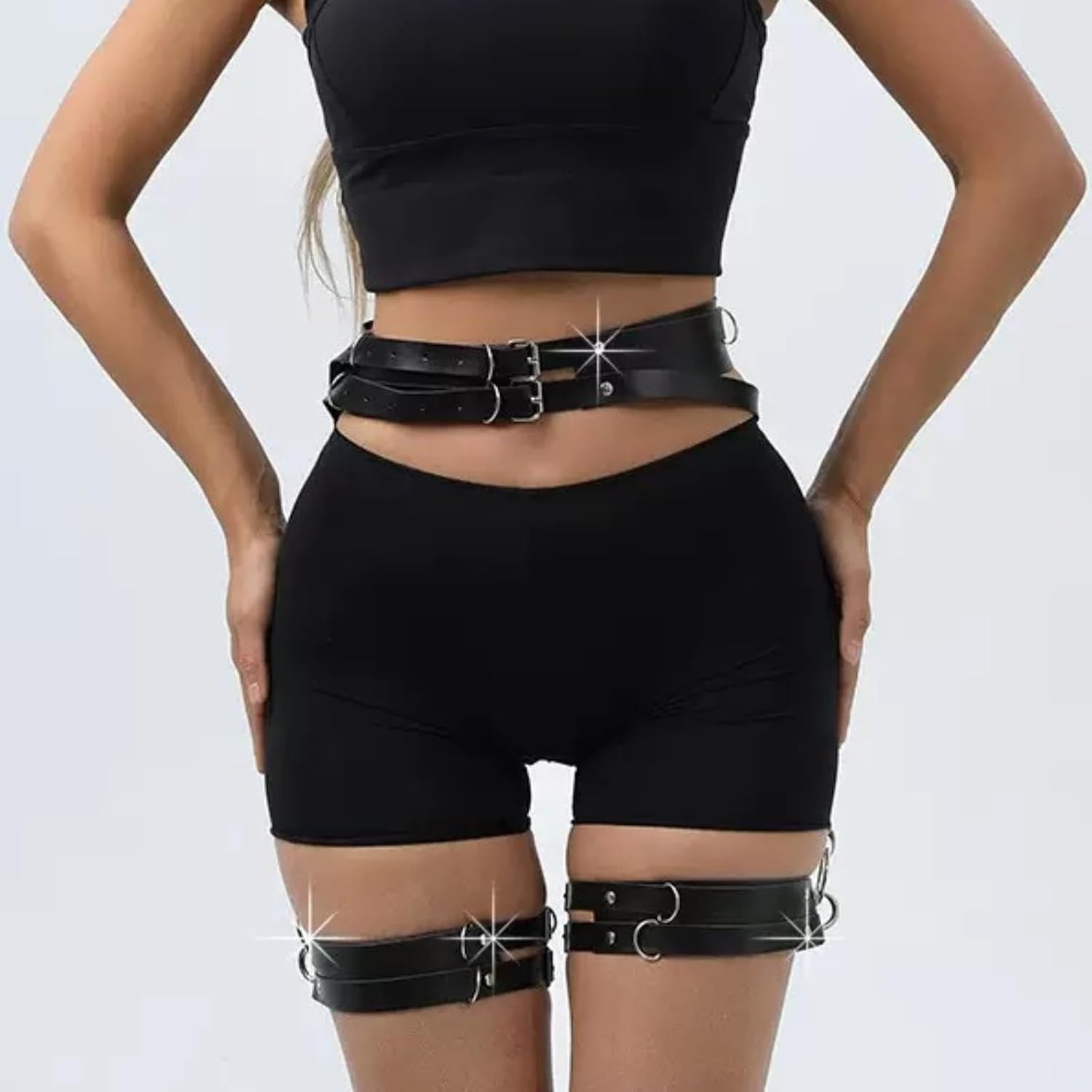 PRIOUTZ Women's PU Leather Body Chain Harness — image 7